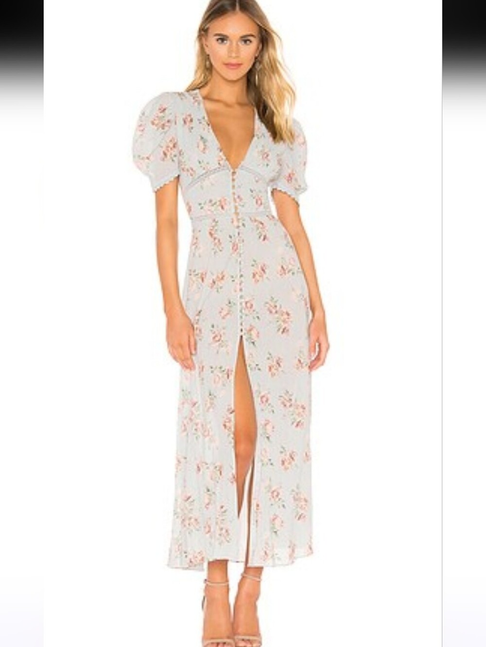 LoveShackFancy Stacey Lace Cotton Maxi Dress
